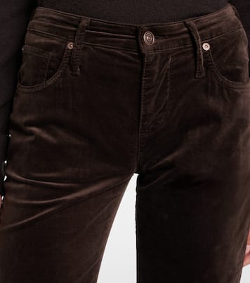 Calie Straight mid-rise cotton-blend velvet straight pants | 7 For All Mankind