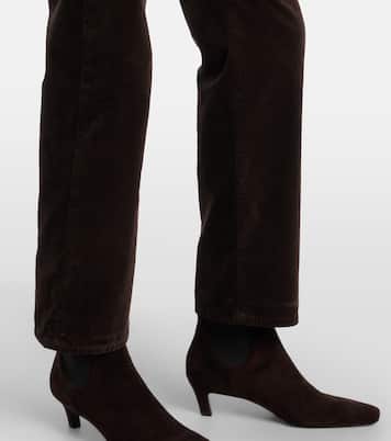 Calie Straight mid-rise cotton-blend velvet straight pants | 7 For All Mankind