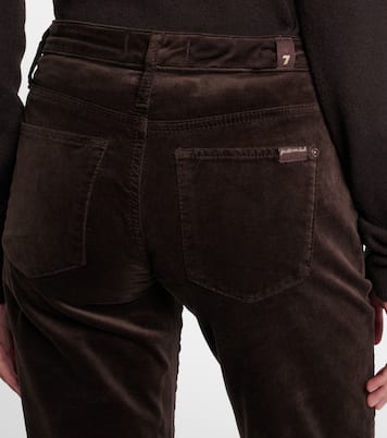 Calie Straight mid-rise cotton-blend velvet straight pants | 7 For All Mankind