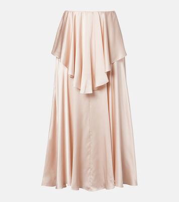 Ruffled silk satin skirt | Chloé