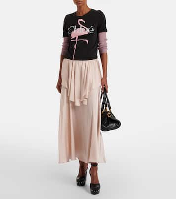 Ruffled silk satin skirt | Chloé
