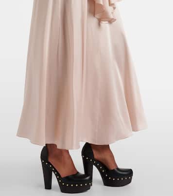 Ruffled silk satin skirt | Chloé
