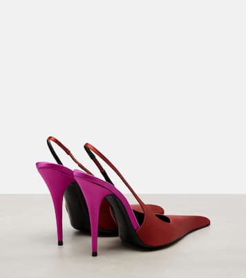 Deroche crêpe satin slingback pumps | Saint Laurent