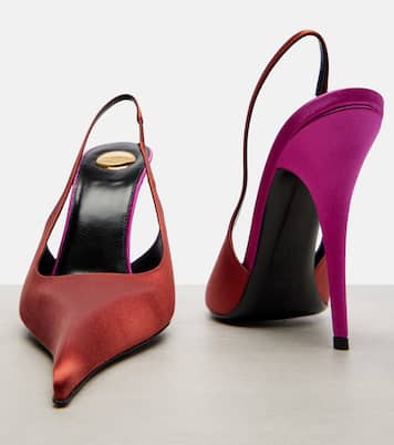 Deroche crêpe satin slingback pumps | Saint Laurent