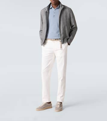 Pantalon slim en coton mélangé | Brunello Cucinelli