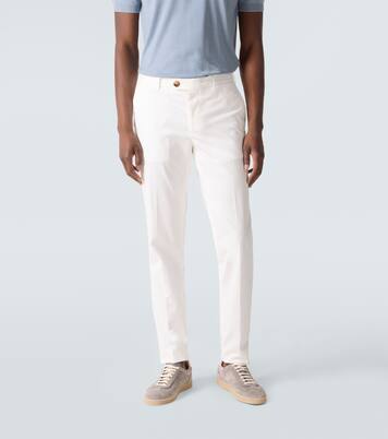 Pantalon slim en coton mélangé | Brunello Cucinelli