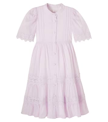 Lace-trimmed cotton voile shirt dress | Petite Amalie  