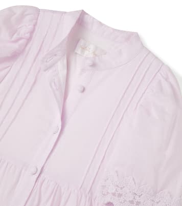 Lace-trimmed cotton voile shirt dress | Petite Amalie  