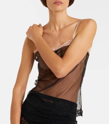 Caraco en résille et dentelle | Valentino