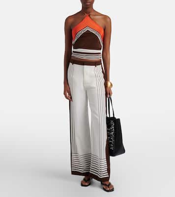 Top Destino in seta a righe | SIR