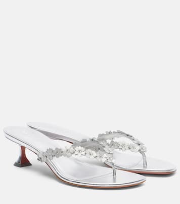 Janis embellished leather thong sandals | Amina Muaddi