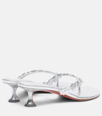 Janis embellished leather thong sandals | Amina Muaddi