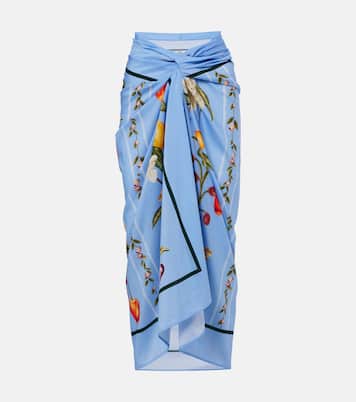 Pareo Lavanda de algodón y seda estampado | Agua by Agua Bendita