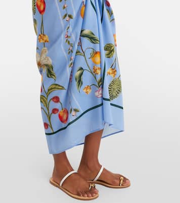 Pareo Lavanda de algodón y seda estampado | Agua by Agua Bendita