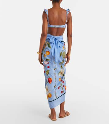 Pareo Lavanda de algodón y seda estampado | Agua by Agua Bendita