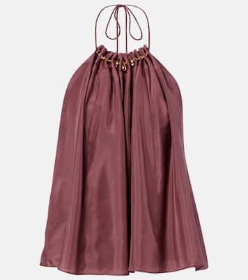 Aster beaded halterneck silk top | Zimmermann