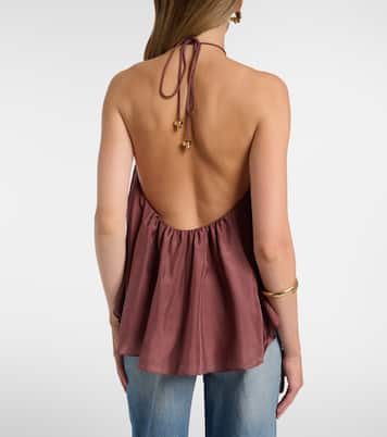 Aster beaded halterneck silk top | Zimmermann