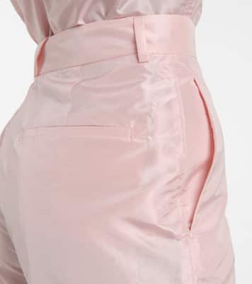 High-rise straight silk taffeta pants | Prada