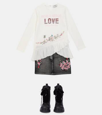 Printed cotton jersey top | Monnalisa