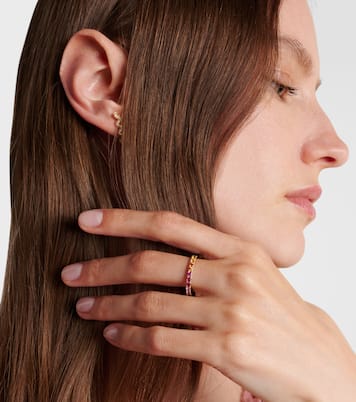 Rainbow Large 14kt gold eternity ring with sapphires, rubies, amethysts, and emeralds | Sydney Evan