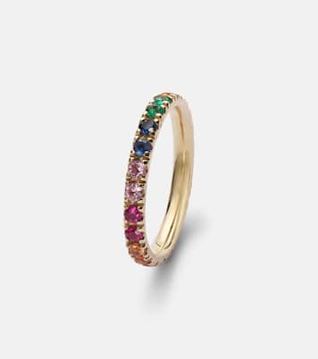 Rainbow Large 14kt gold eternity ring with sapphires, rubies, amethysts, and emeralds | Sydney Evan