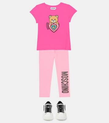 Glitter logo printed T-shirt | Moschino Kids