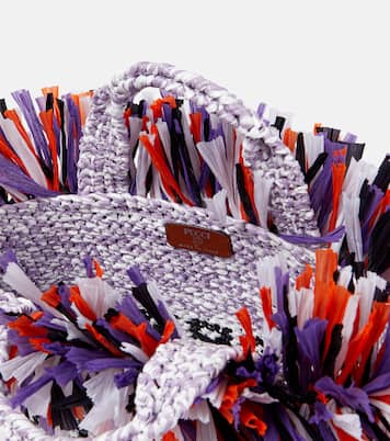 Logo Small raffia-trimmed tote | Pucci