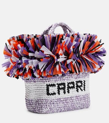 Logo Small raffia-trimmed tote | Pucci