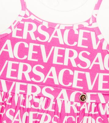 Baby logo cotton-blend jersey dress | Versace Kids