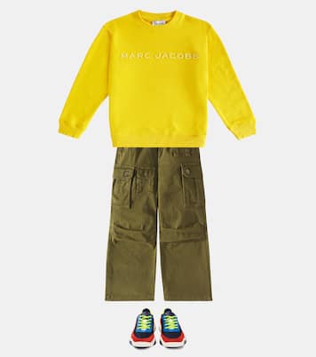 Canvas and suede lace-up sneakers | Marc Jacobs Kids