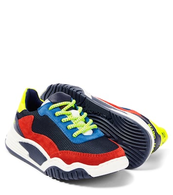 Canvas and suede lace-up sneakers | Marc Jacobs Kids