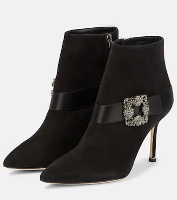 Plinianu embellished suede ankle boots | Manolo Blahnik
