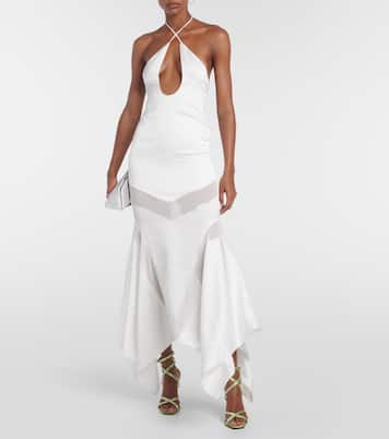 Verzierte Sandalen Carre aus Satin | D'Accori