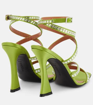 Verzierte Sandalen Carre aus Satin | D'Accori