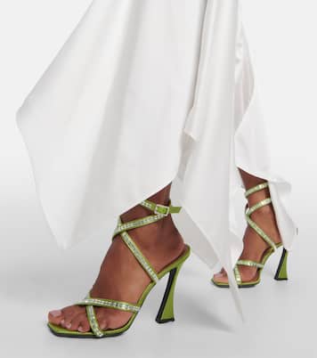 Verzierte Sandalen Carre aus Satin | D'Accori