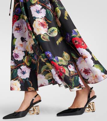 Robe chemise en satin de soie à fleurs | Dolce&Gabbana