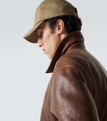 Logo cotton and linen gabardine baseball cap | Saint Laurent
