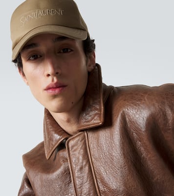 Logo cotton and linen gabardine baseball cap | Saint Laurent