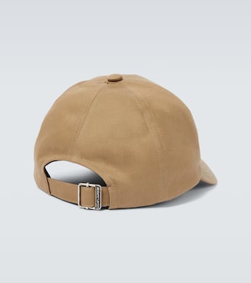 Logo cotton and linen gabardine baseball cap | Saint Laurent
