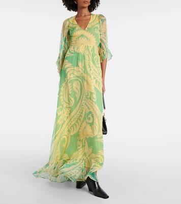 Robe longue imprimée en soie | Etro