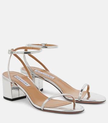 Sandalen Olie 50 aus Metallic-Leder | Aquazzura