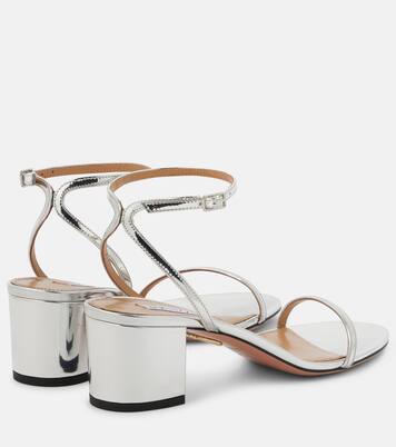 Sandalen Olie 50 aus Metallic-Leder | Aquazzura