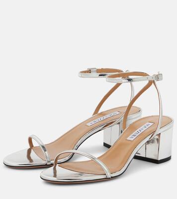 Sandalen Olie 50 aus Metallic-Leder | Aquazzura