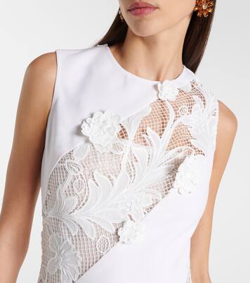 Midikleid aus einem Wollgemisch mit Spitze | Oscar de la Renta