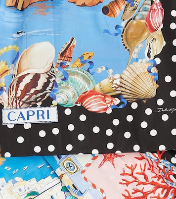 Capri printed cotton poplin skirt | Dolce&Gabbana Kids