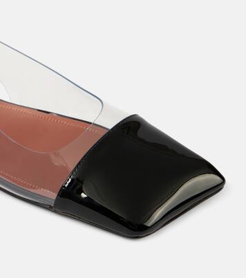 Ane Glass PVC and patent leather slingback flats | Amina Muaddi
