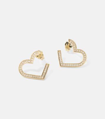 Ohrringe Heart aus 14kt Gelbgold mit Diamanten | Sydney Evan