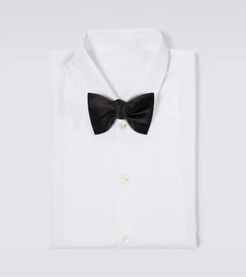 Silk and cotton satin bow tie | Brunello Cucinelli