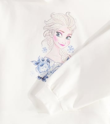 Ruched cotton-blend hoodie | Monnalisa