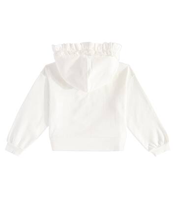 Ruched cotton-blend hoodie | Monnalisa